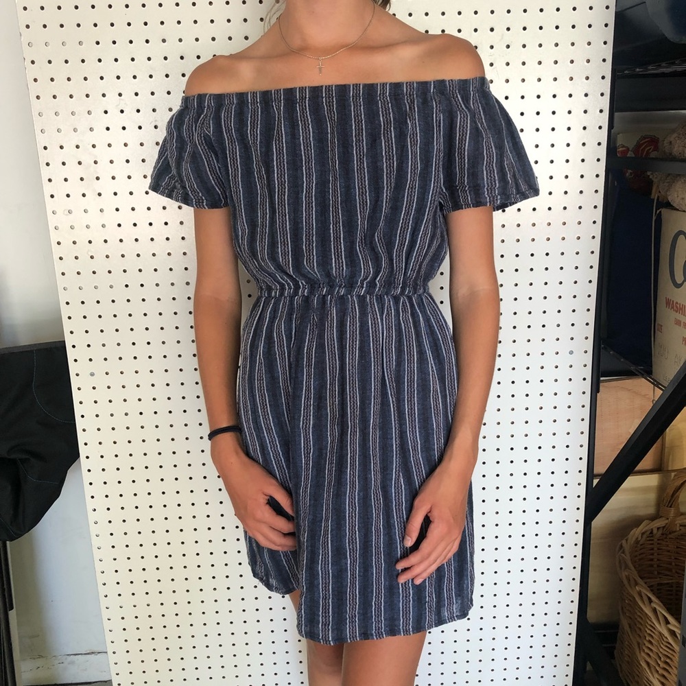 Universal Thread striped off the shoulder dress